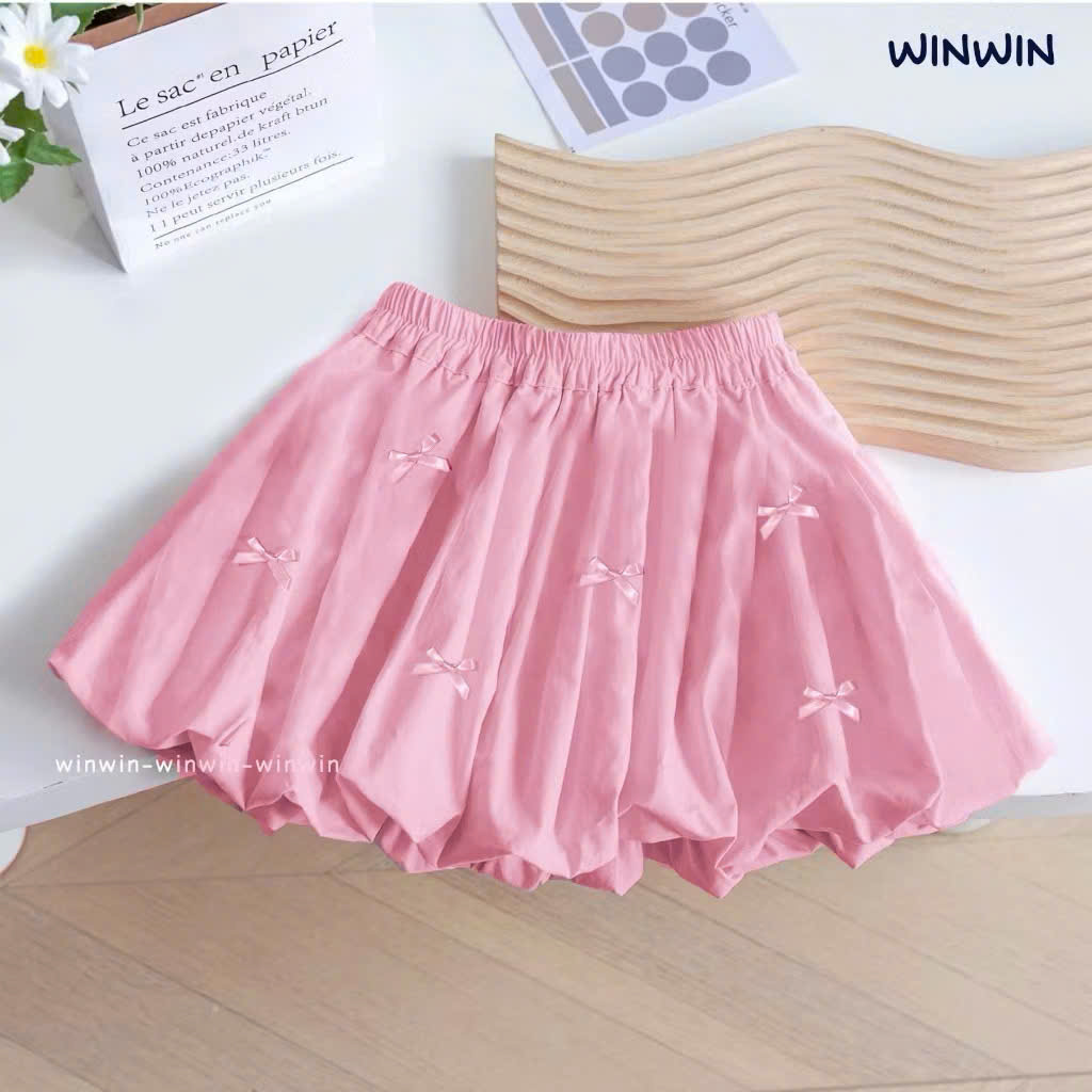 CHÂN VÁY BÍ KATE ĐÍNH NƠ NHÍ SIÊU DỄ THƯƠNG TỪ 8-40KG CHO BÉ GÁI