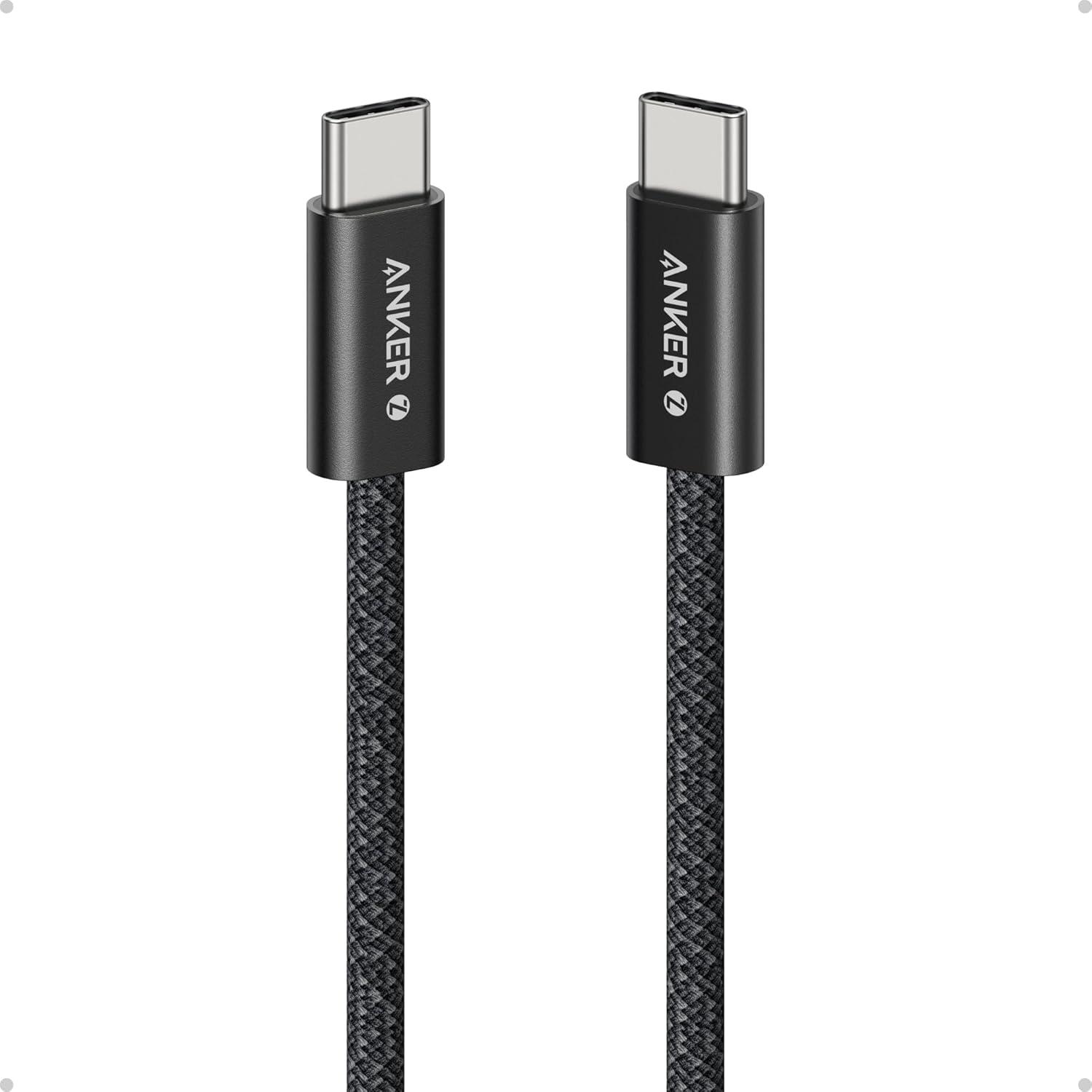 Cáp sạc Anker Zolo C-C 1.8m Nylon Đen (Black) A8060 - Hàng Chính Hãng
