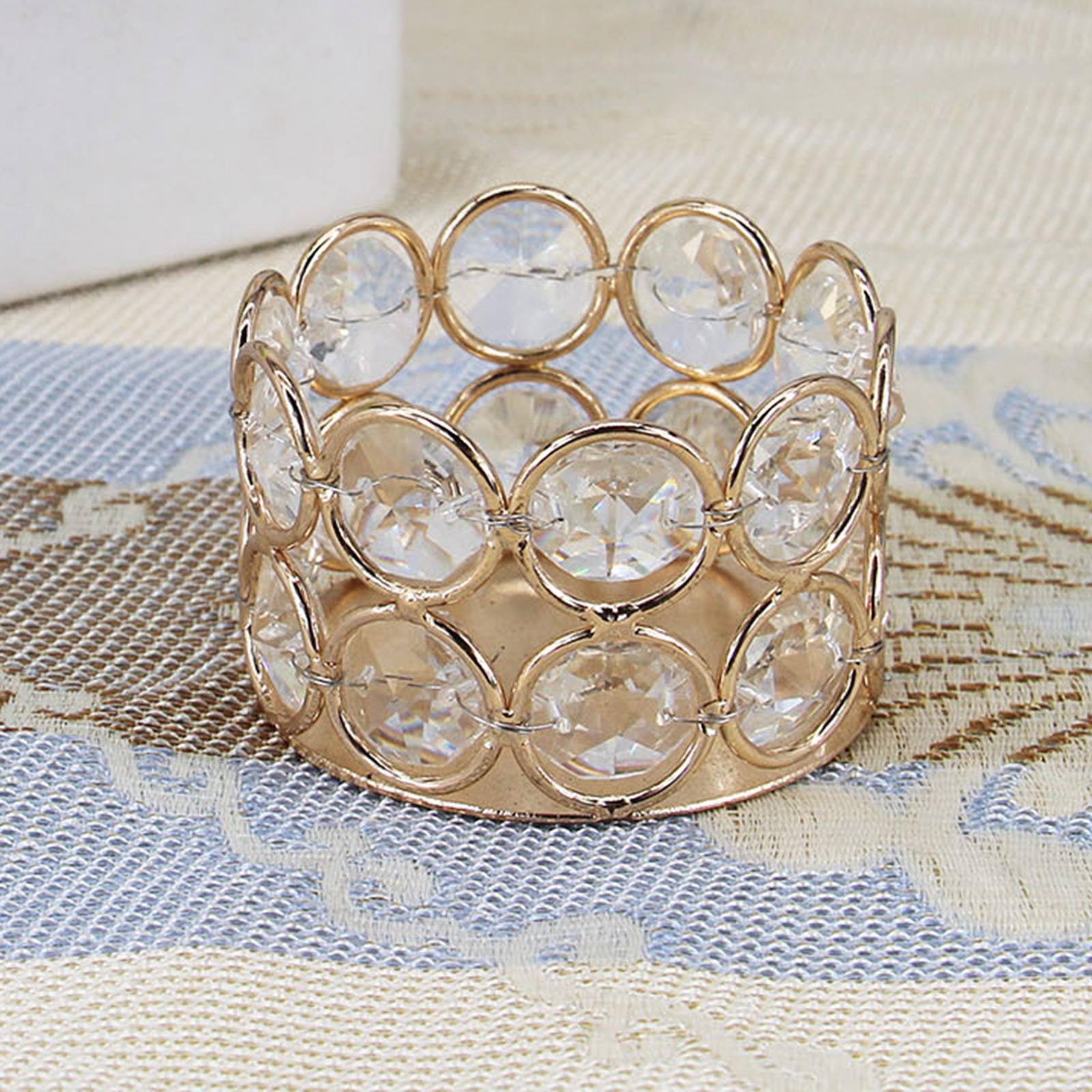 2pcs Crystal Tealight Candle Holder Wedding Dinning Table Home Centerpiece