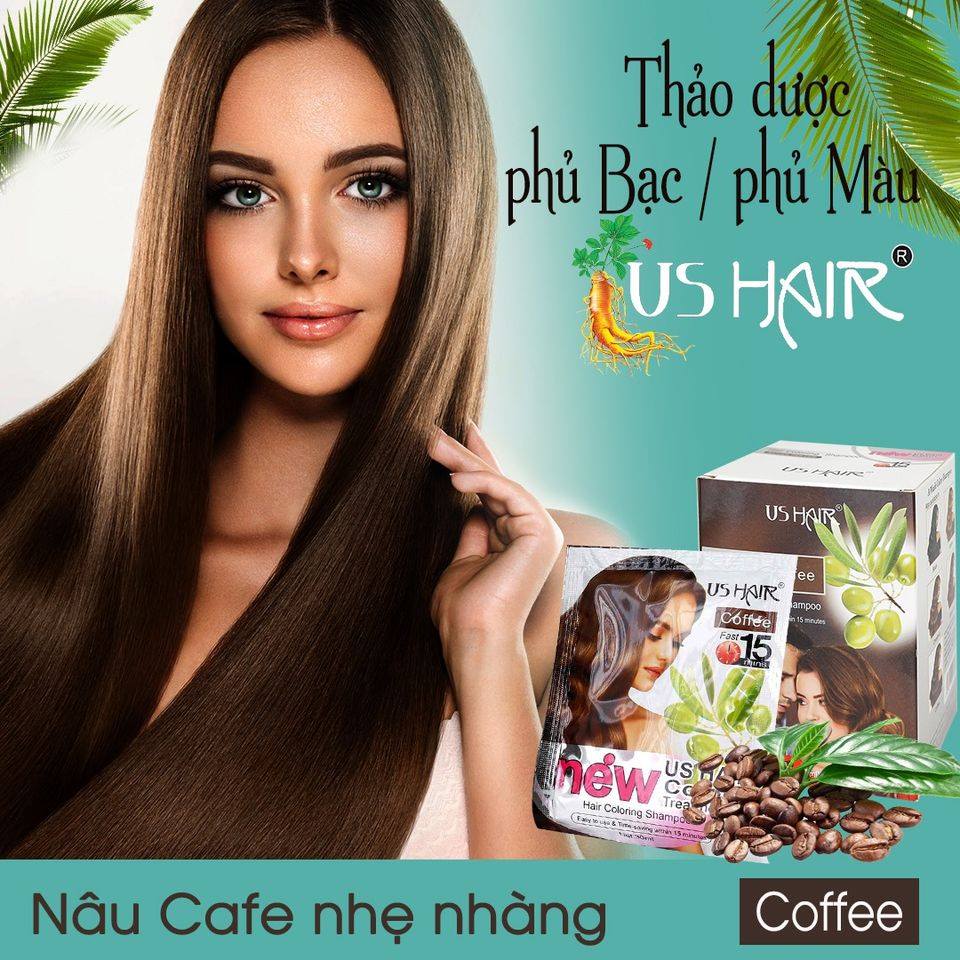 Dầu Gội Nhuộm Tóc Thảo Dược US Hair (Combo 3 hộp)