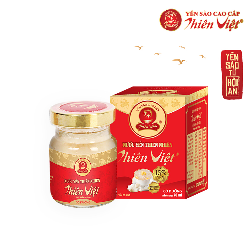 Nước Yến Sào Cao Cấp Thiên Việt 15% Tổ yến (1 hũ x 70ml