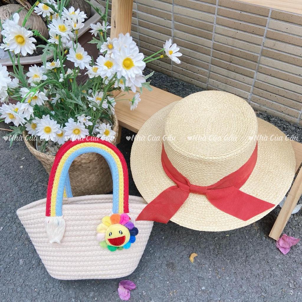 Túi cói cầu vồng xinh xỉu