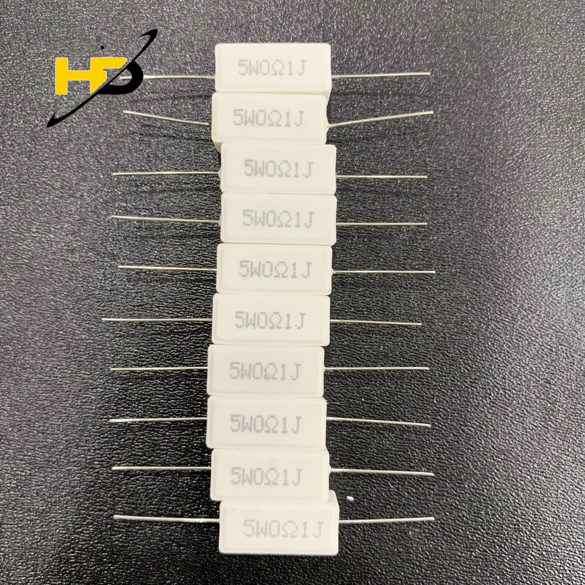 Điện Trở Sứ 0.1R 5W , Điện Trở Gốm Chân Cắm Dáng Nằm
