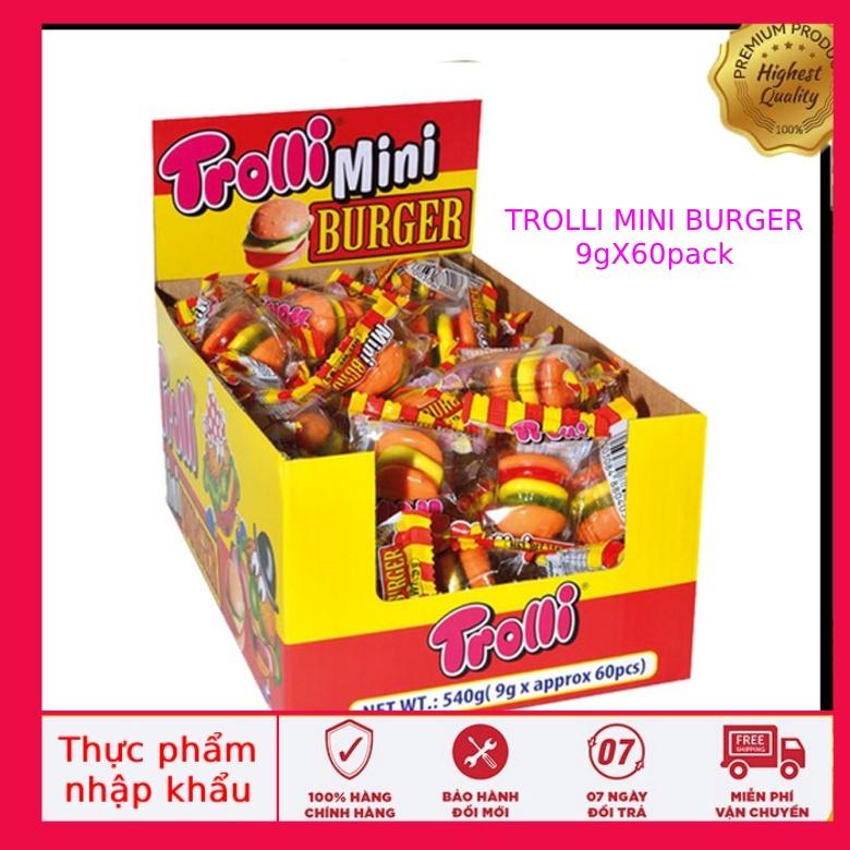 Hộp 60 cái Kẻo dẻo Trolli mini burger 9g