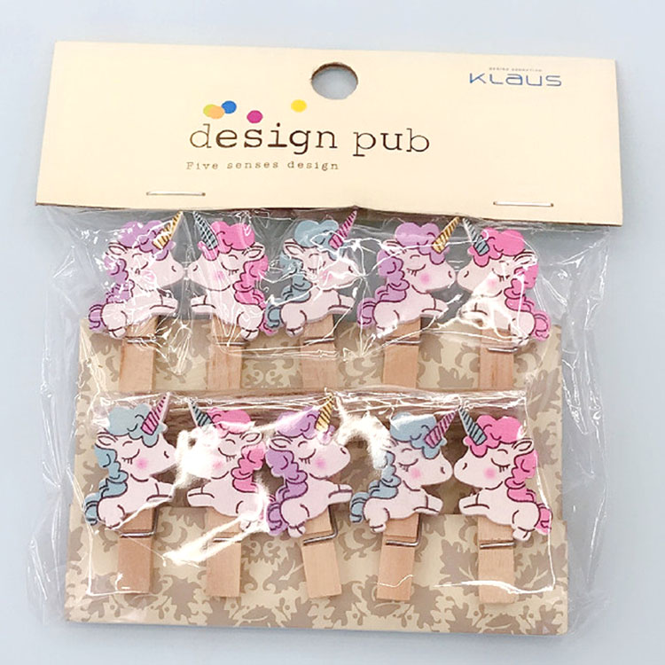 Set 10 Cái Kẹp Gỗ Sơn Design Pub hình Ngựa Unicorn