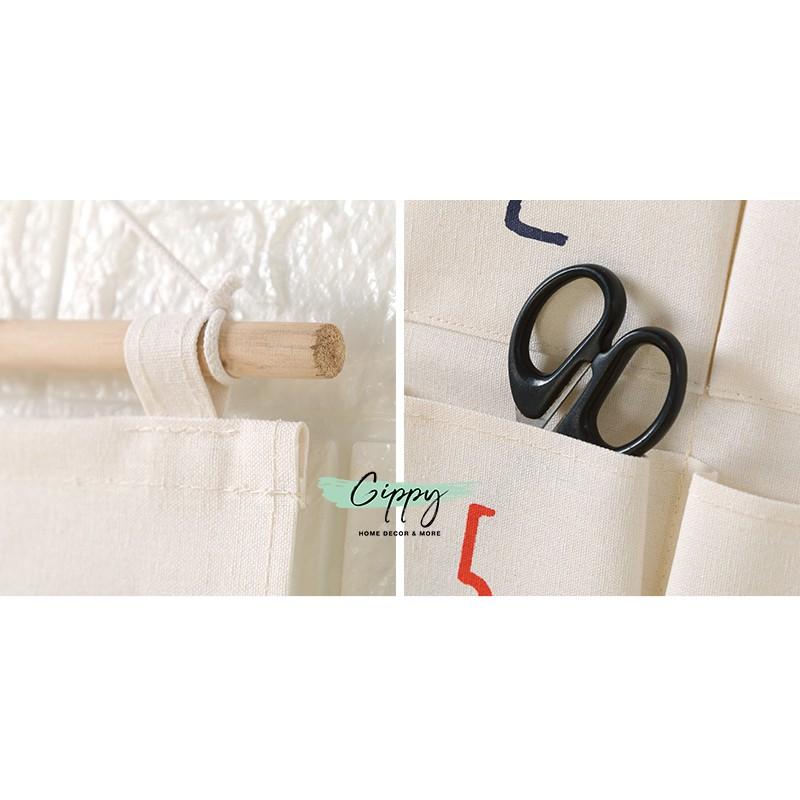 Túi vải treo đồ, giỏ đựng đồ, chìa khóa treo tường nhiều ngăn - phụ kiện tiện ích - Gippy Decor