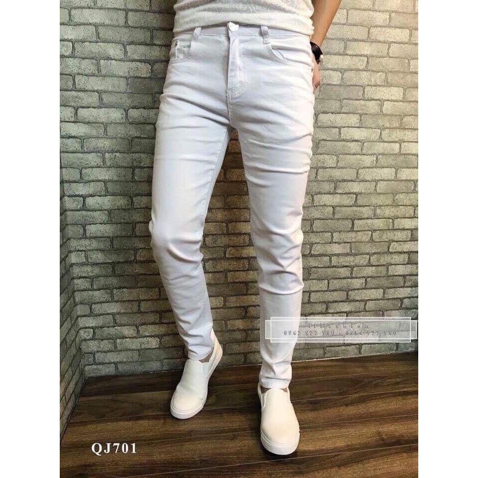 Quần jeans nam đen - trắng co giãn nhiều JCG11