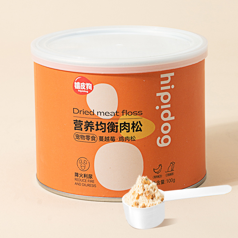 Ruốc Gà Chà Bông Hipidog Giúp Chó Mèo Ăn Ngon Miệng Vị Ngẫu Nhiên Hũ 100g - YonaPetshop