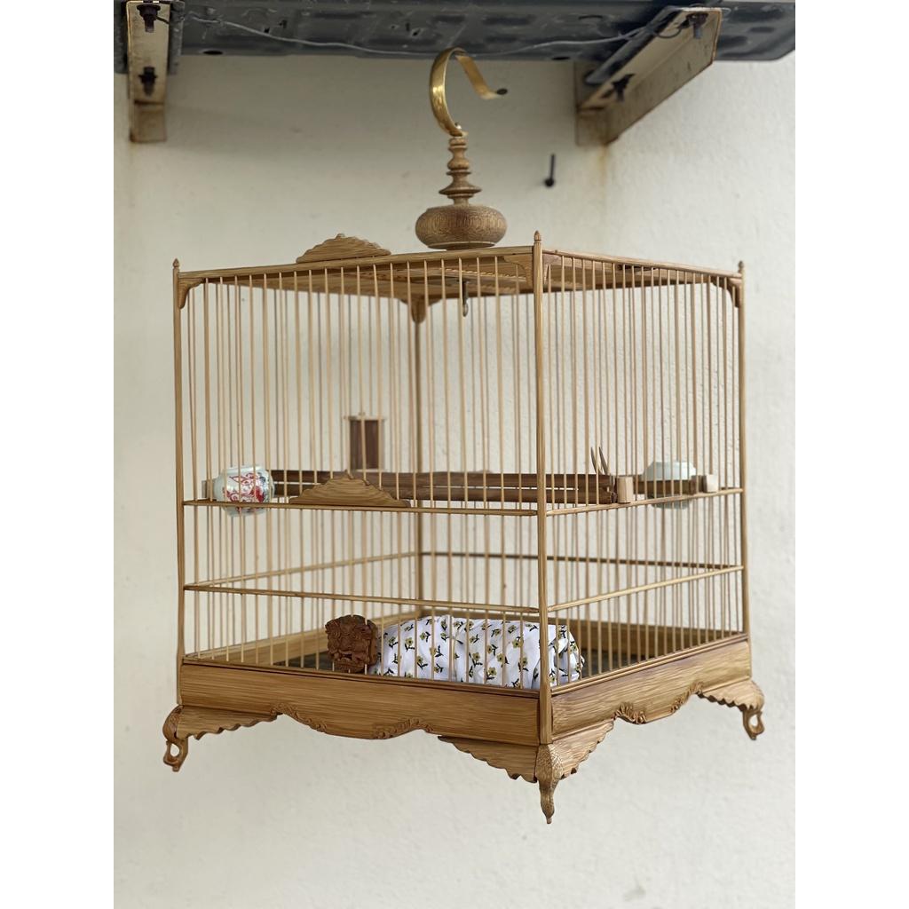 Lồng Chim Chào Mào Vuông Đấu Tre Hỗ Phù - Hàng Nguội Kỹ - Nét - Đẹp - Lồng Chim Tony Store
