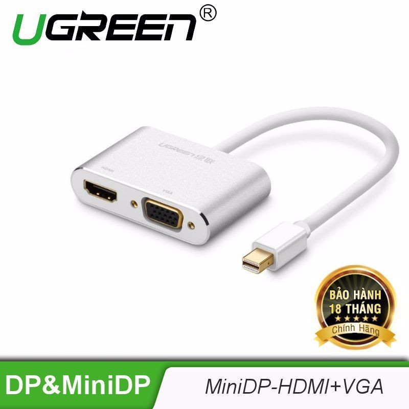 Cáp Mini DisplayPort To HDMI + VGA Ugreen - Hàng chính hãng