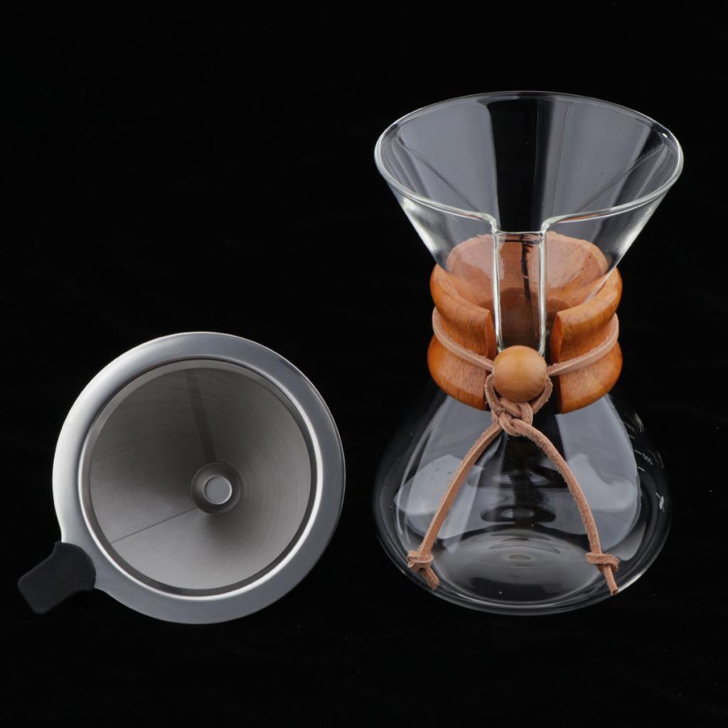 Coffee Maker Set Pour Over Coffee Pot + Cone Coffee Dripper Filter Net 400ml