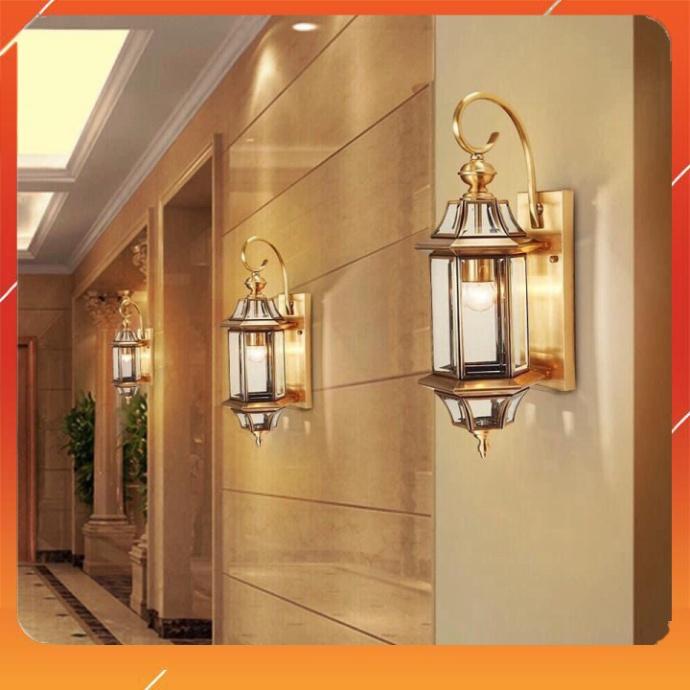 Đèn Tường Đồng Kính Thủy Tinh Trong Suốt Hiện Đại, Đèn Gắn Tường Trang Trí Ngoài Trời Chống Nước