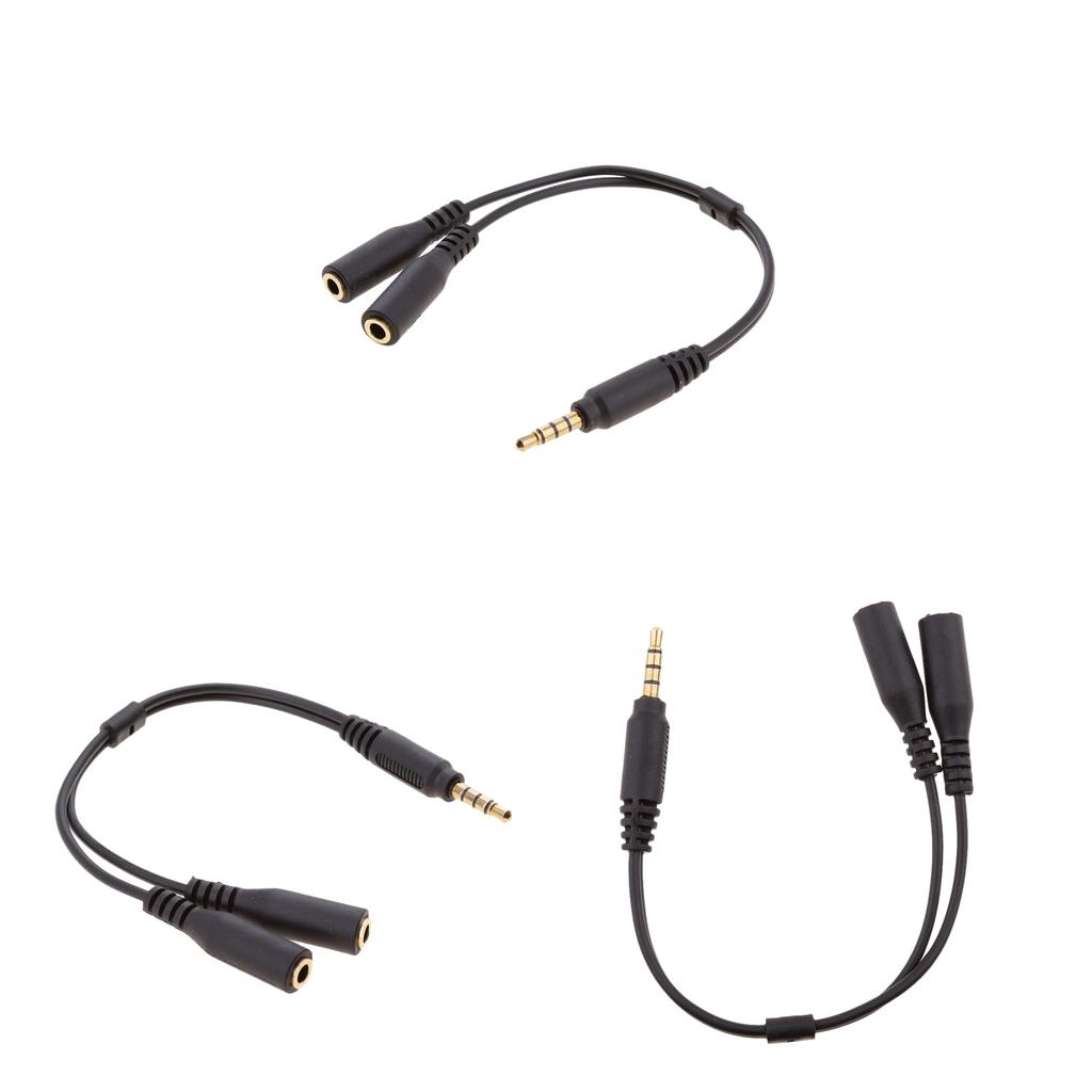 3x Stereo Audio Converter Cable Mic Audio Male to Female for PS4 Headset