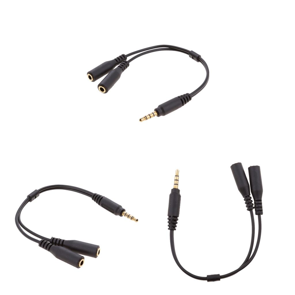 3 Pieces 3.5mm Combo Audio Mic Adapter Cable for PS4,Xbox One,Tablet,Mobile Phone,PC Gaming Headsets and New Version Laptop