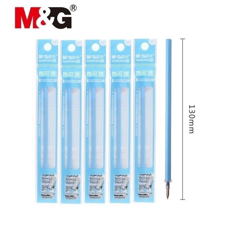 Set 5 bút mực gel nước xóa được M&amp;G AKP61115 / 61115 ngòi 0.5mm ruột 3020 (3005) thay thế