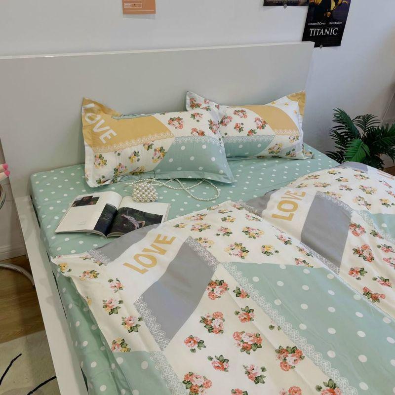 Mẫu Mới Bộ Chăn Ga Cotton Poly Phong Cách Hàn Quốc. Mẫu Kute Mới Về