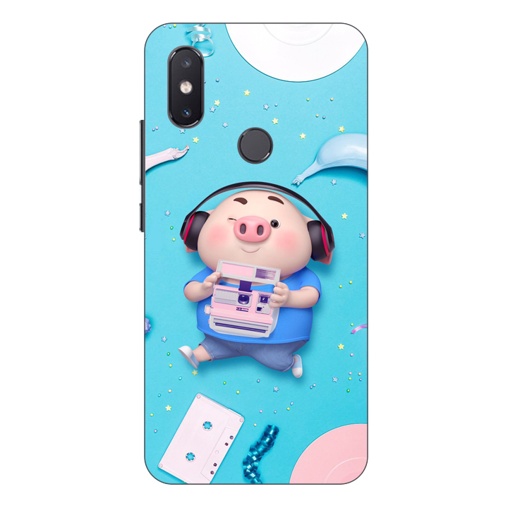 Ốp lưng điện thoại Xiaomi Mi 8 SE hình Heo Con Nghe Nhạc - Hàng chính hãng