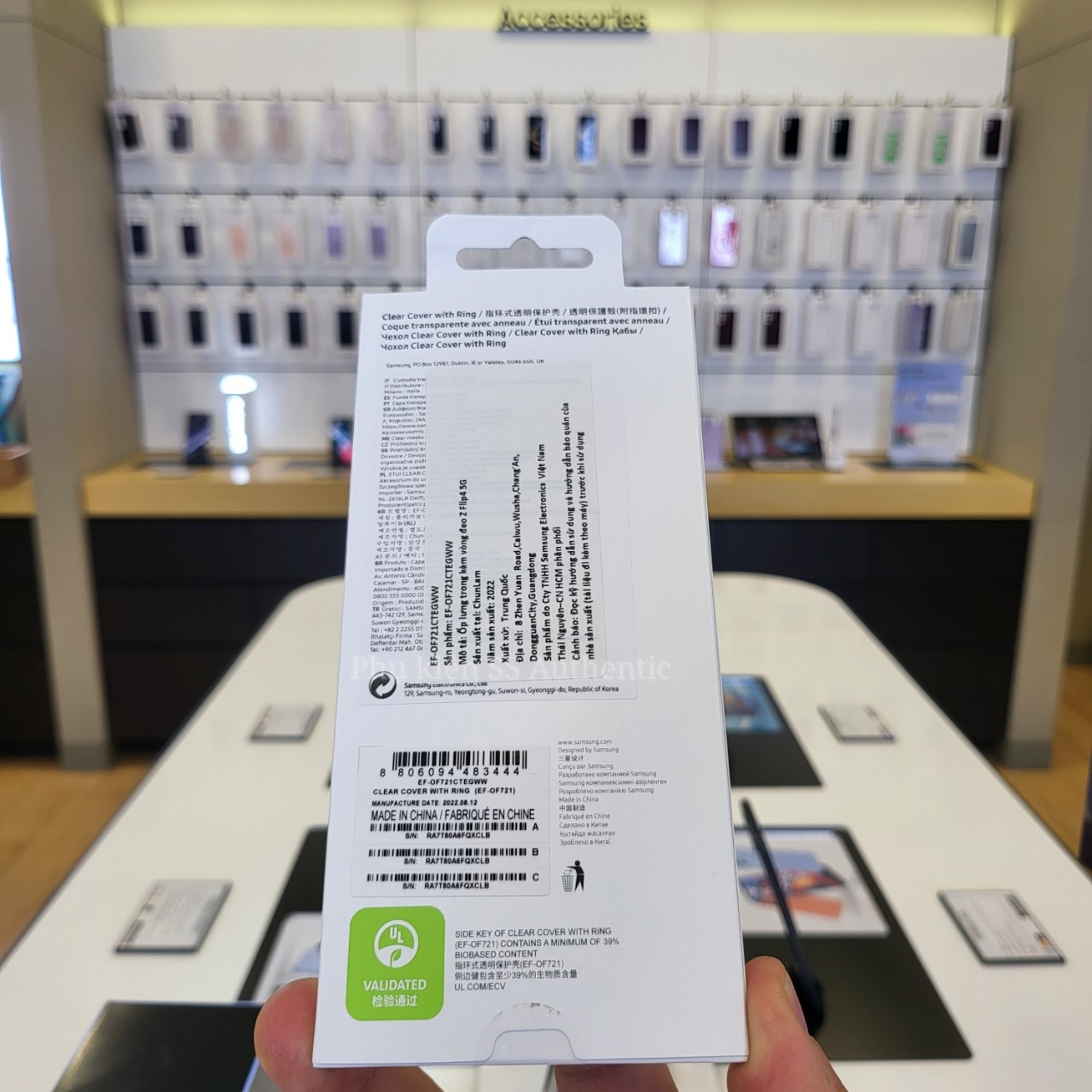Ốp lưng Samsung Silicone kèm vòng đeo Z Flip 4 màu Navy - Hàng Chính hãng