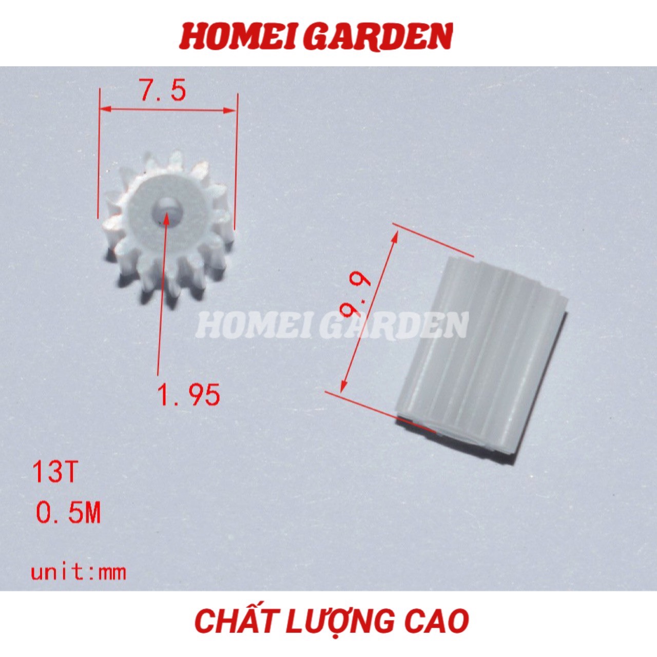 10 Bánh răng dài mini 13 răng trục 2mm chất lượng cao - HM0067