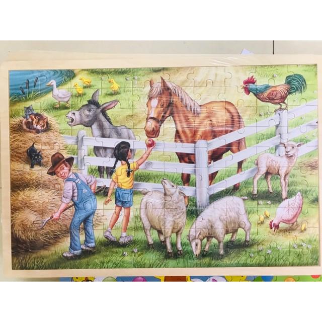 Đồ chơi tranh ghép gỗ khổ lớn 45x30cm 100 mảnh theo phong cách châu âu, mếng ghép gỗ dày, nhẵn mịn, đẹp đa dạng mẫu mã.
