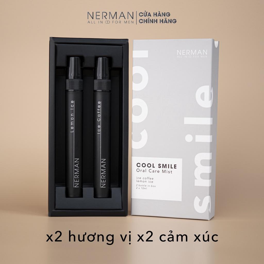 Xịt thơm miệng Nerman Cool Smile 2 hương Ice Coffee & Lemon Ice 10ml/chai