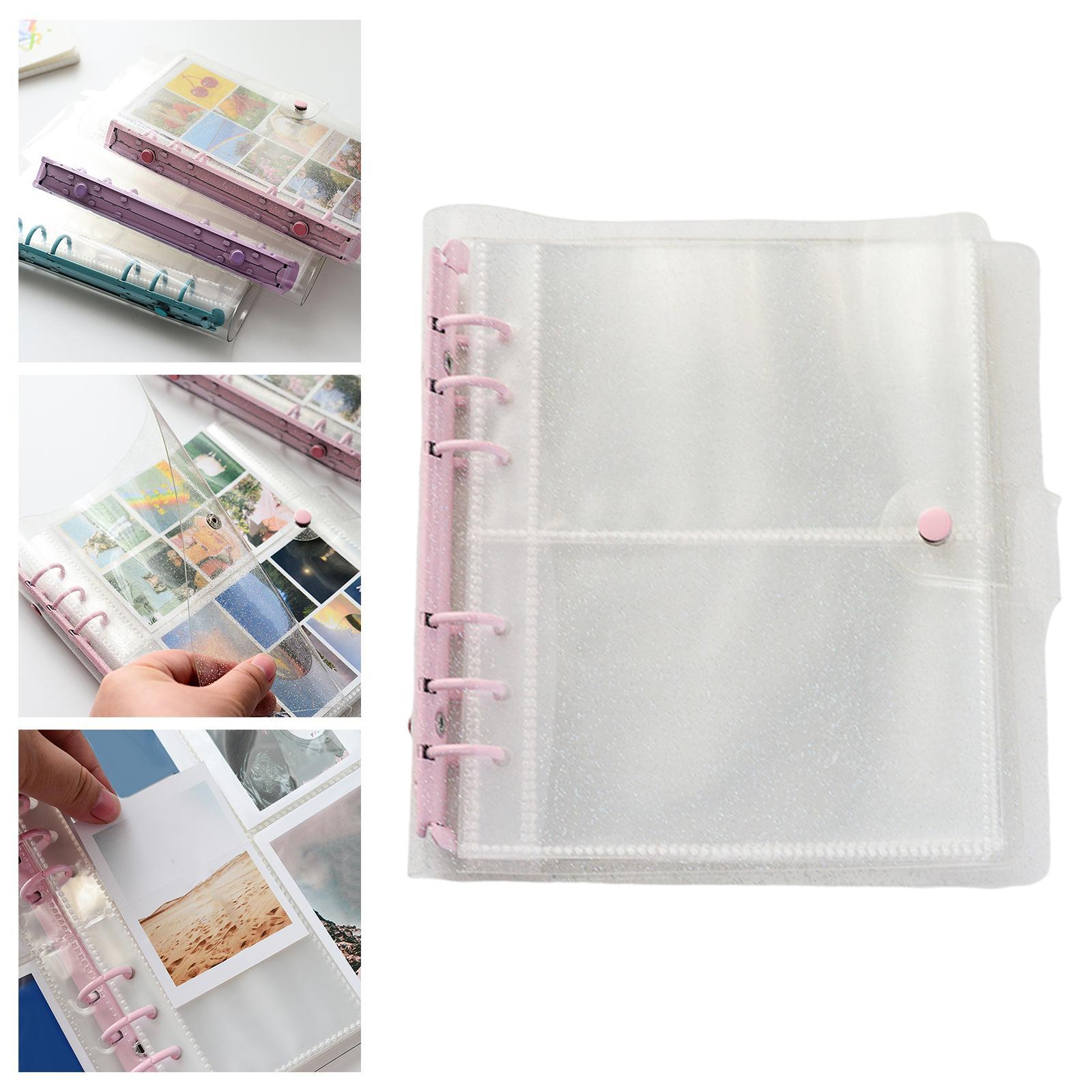 3 inch Photo Album Picture Card Protectors Sleeve  Shiny Clear  Pink