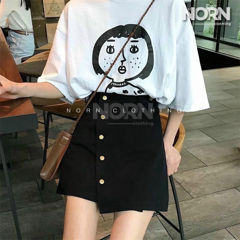 Chân váy kaki cúc bấm chéo - NORN Clothing