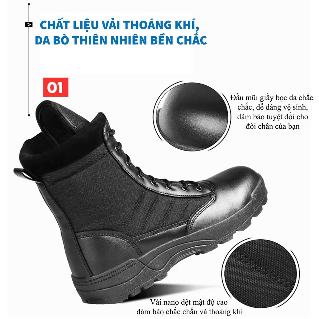 Giày Cao Cổ Nam Cao Cấp Kiểu Dáng Giày Chiến Thuật Boot Nam Chuyên Phượt, Giày Swat Lính Hàng Chính Hãng