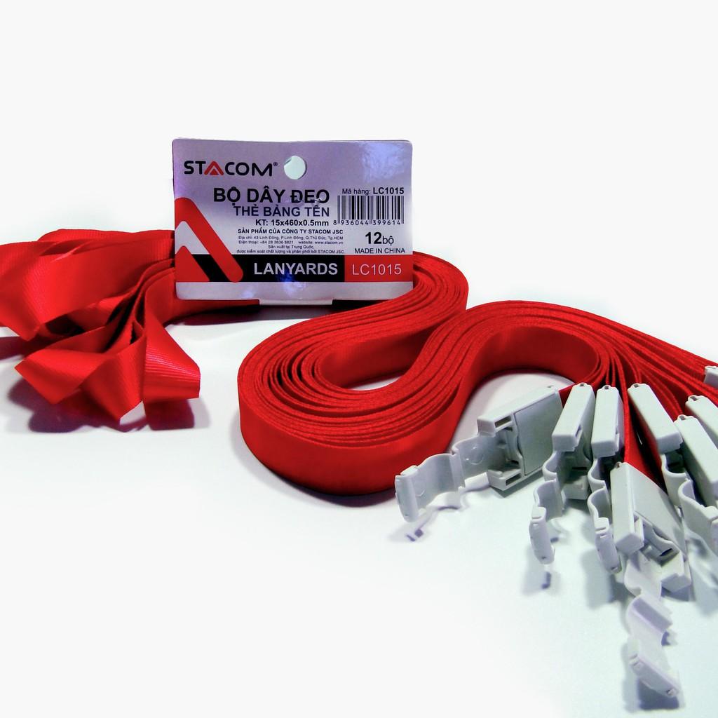 BỘ 12 DÂY ĐEO BẢNG TÊN BẢN 15MM STACOM LC1015