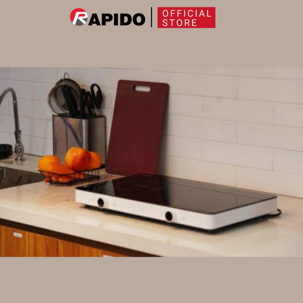 Bếp từ dương đôi Rapido RI3000KB, bếp điện từ đôi kính cường lực, chế độ an toàn hẹn giờ tự động ngắt - Hàng chính hãng