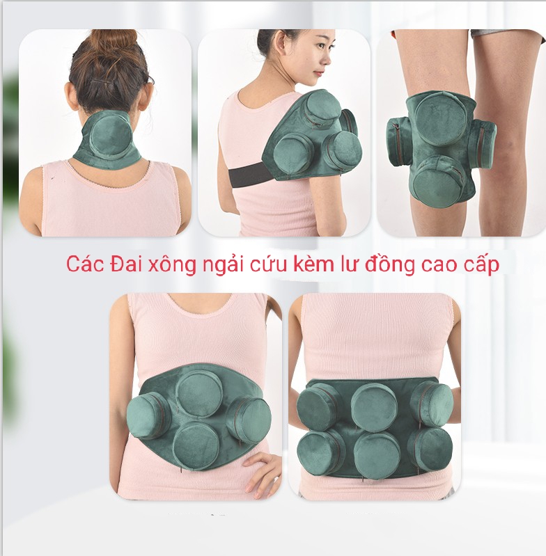 Đai xông ngải cứu kèm lư đồng cao cấp, tặng 10 viên ngải đoạn