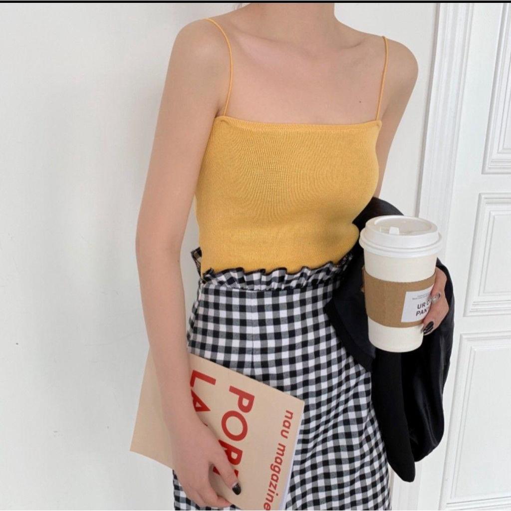 Áo Thun Croptop Thời Trang 24h Thun Gân Sợi 1cm Ngang Eo