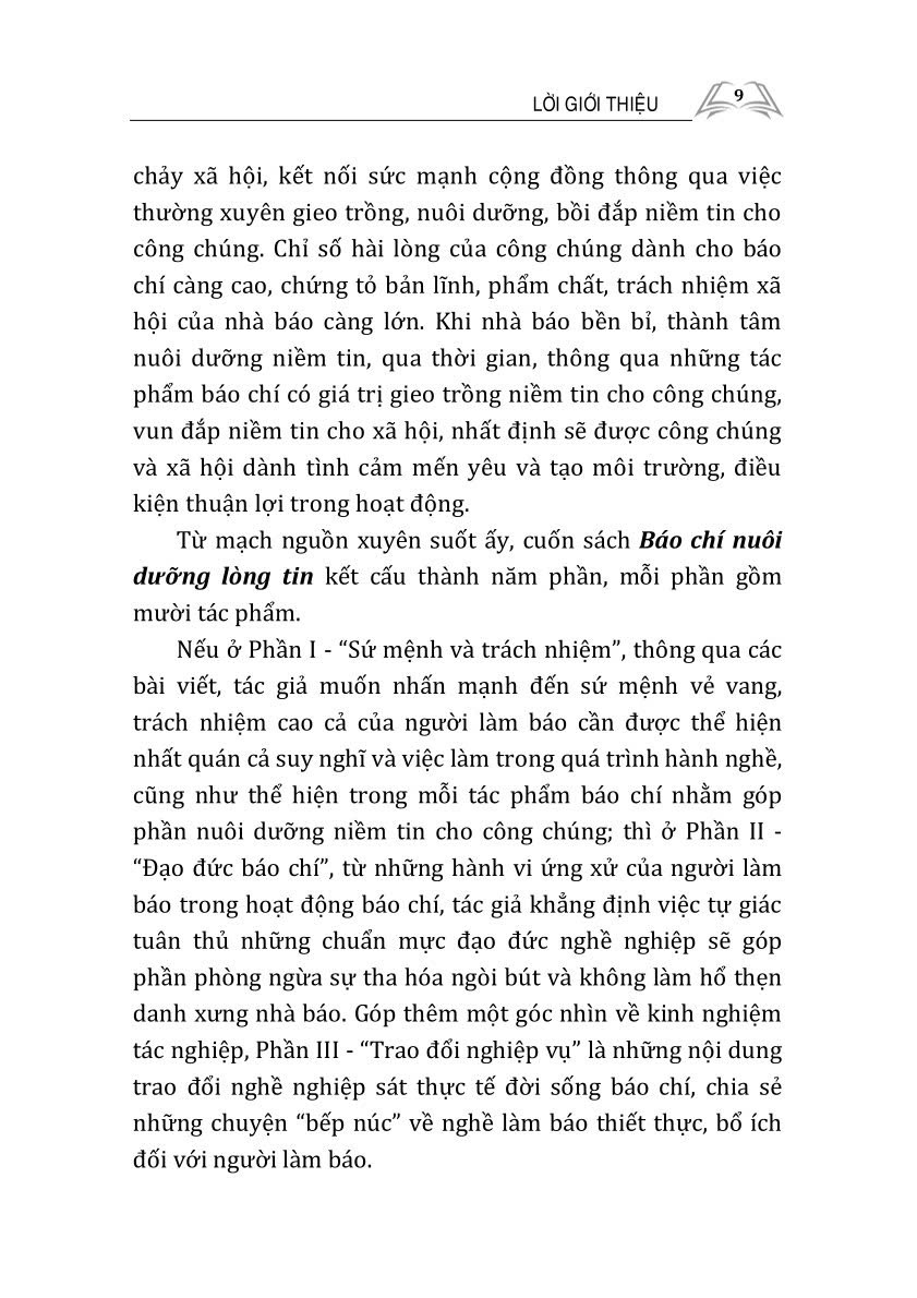 Báo chí nuôi dưỡng lòng tin