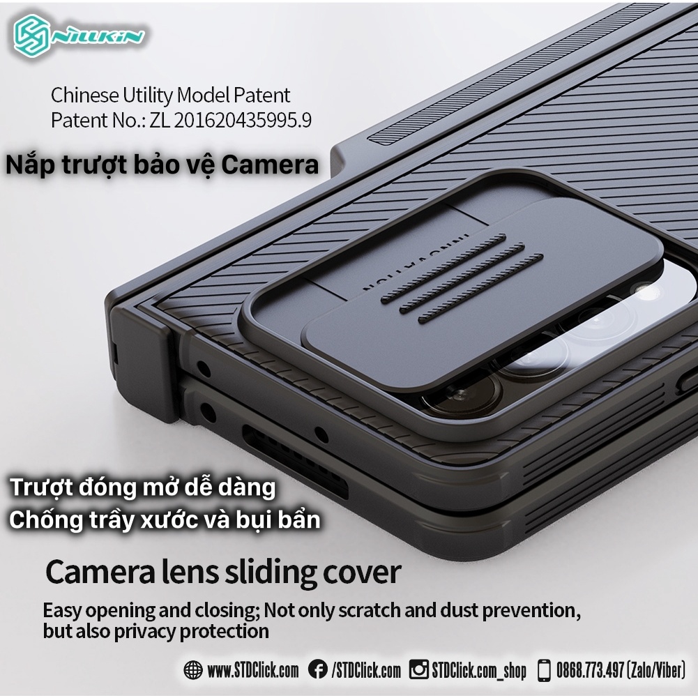 ỐP LƯNG DÀNH CHO ĐIỆN THOẠI SAMSUNG Z FOLD 4 5G NILLKIN CAMSHIELD PRO BẢO VỆ CAMERA KÈM KHAY BÚT