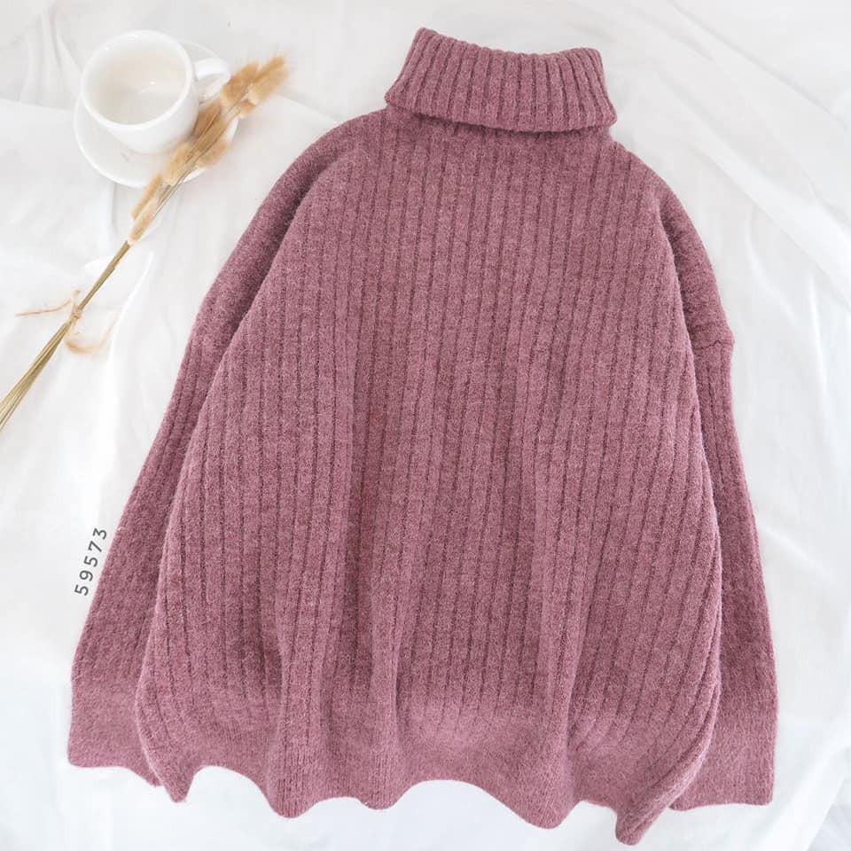 Áo len cổ lọ trơn sọc dài tay nhiều màu Unisex Ulzzang - Made by Fiin