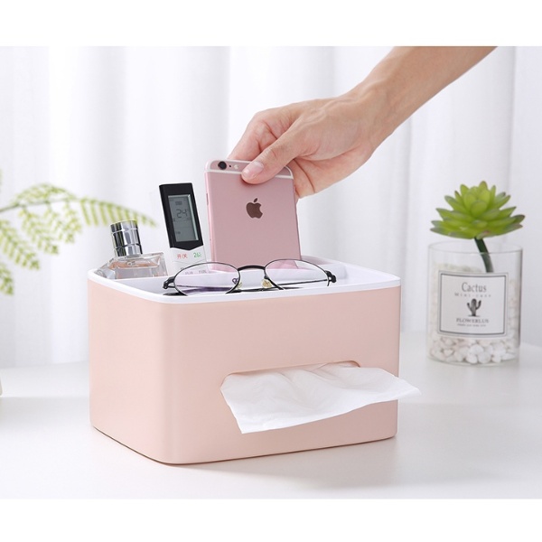 Hộp để giấy ăn để đồ dùng trên bàn Shop giao mầu ngẫu nhiên