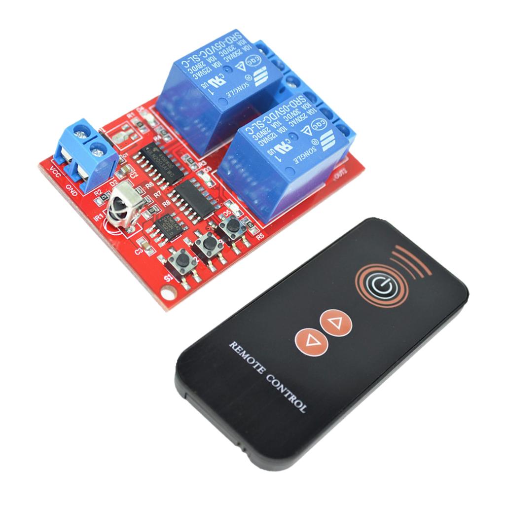 Self-lock Interlocked Infrared Relay Module Switch System 5V 2 Channel