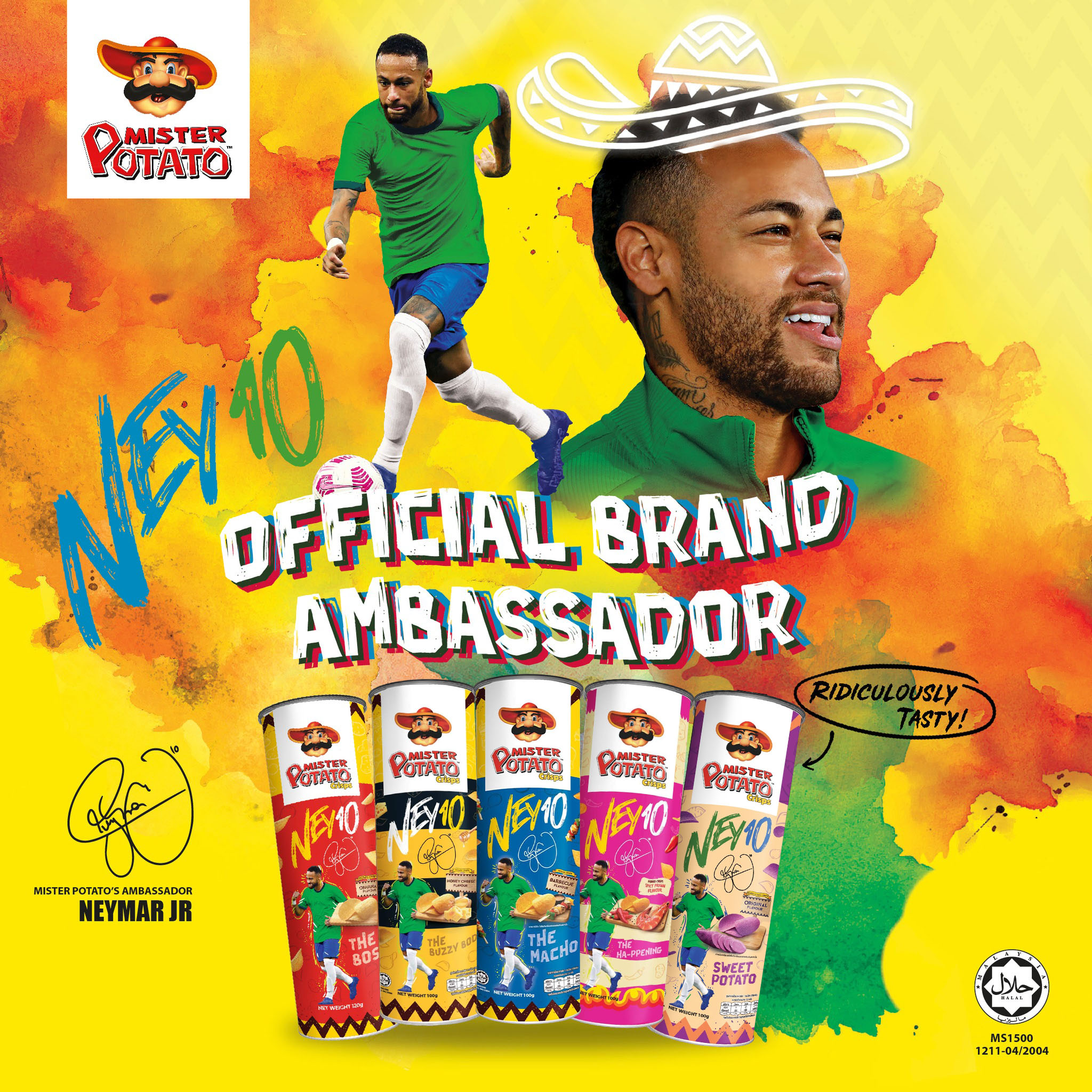 Bimbim khoai lang chiên Mister Potato hộp có hình Neymar 100g An Gia Sweets Snacks