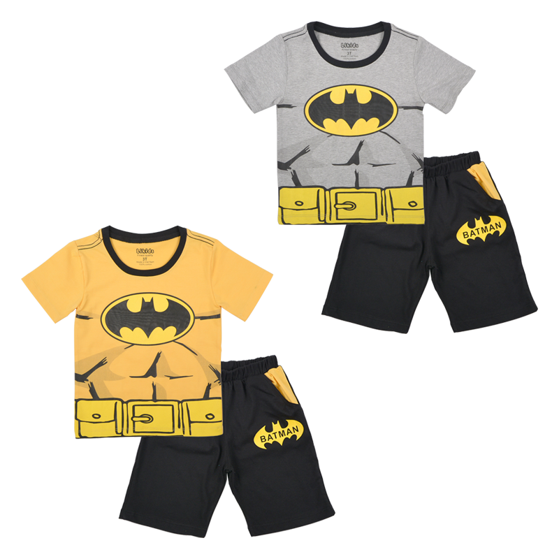 Quần áo trẻ em TrueKids, Bộ siêu nhân batman cho bé trai chất cotton 4 chiều quần phối vàng