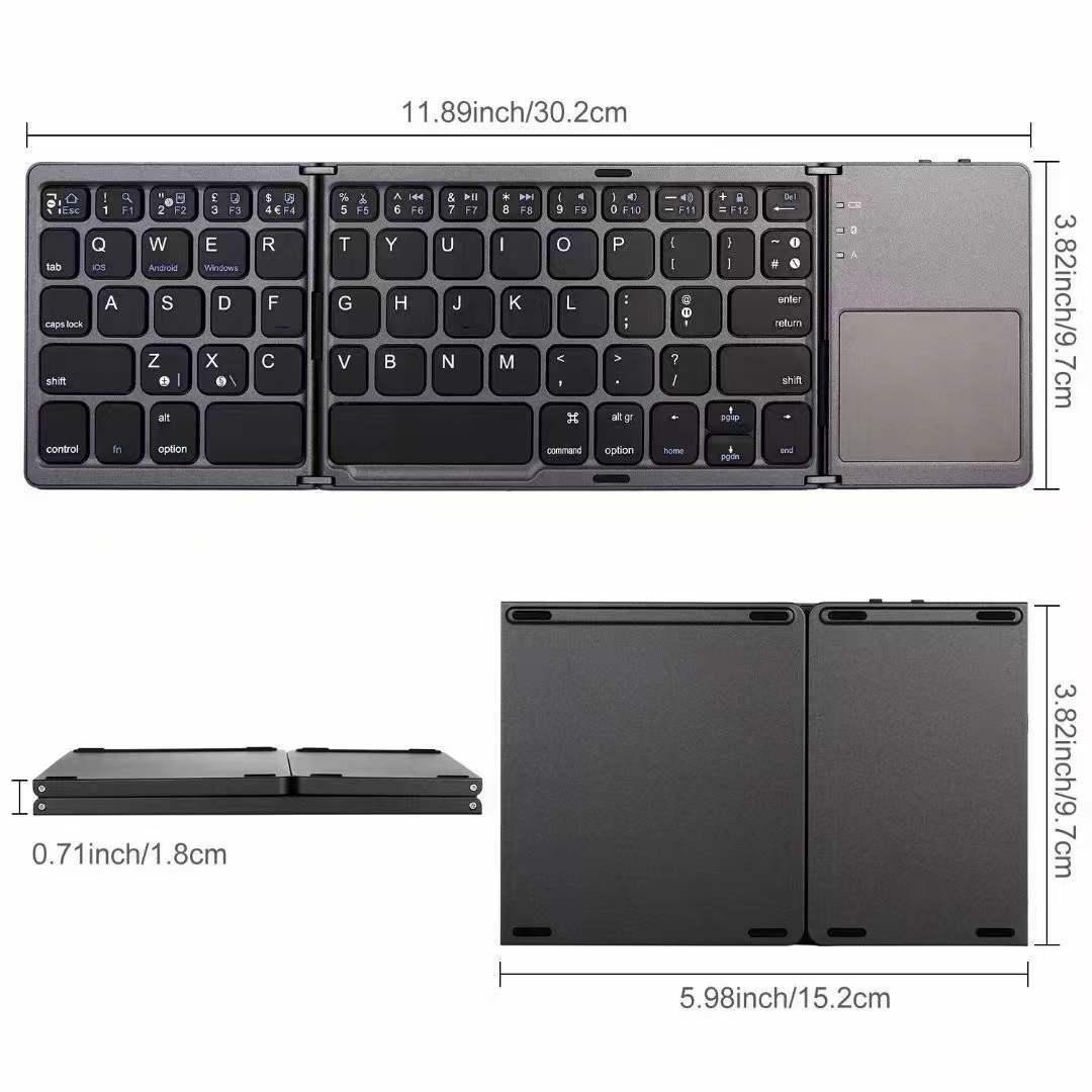Phong cách mới nhất bàn phím bluetooth không dây ba lần di động điện thoại máy tính bảng bàn phím bluetooth chuột tất cả trong một có bàn di chuột