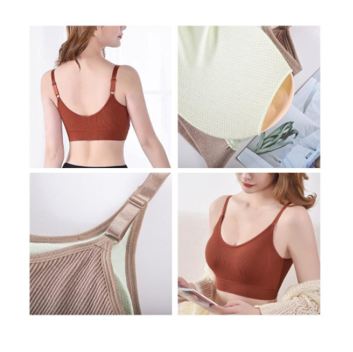 Áo Ngực CBTBRA01 Áo Bra Tập Gym Kiểu Dáng Thể Thao Chất Liệu Cotton Bề Mặt Gân Tăm 2 Dây Mặc Thoải Mái
