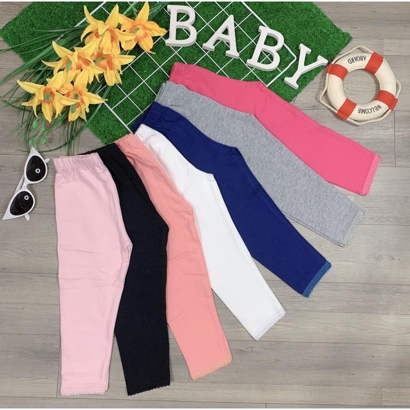 Quần legging bé gái (21-40kg)  quần dài thun cotton siêu dày dặn co giãn loại 1