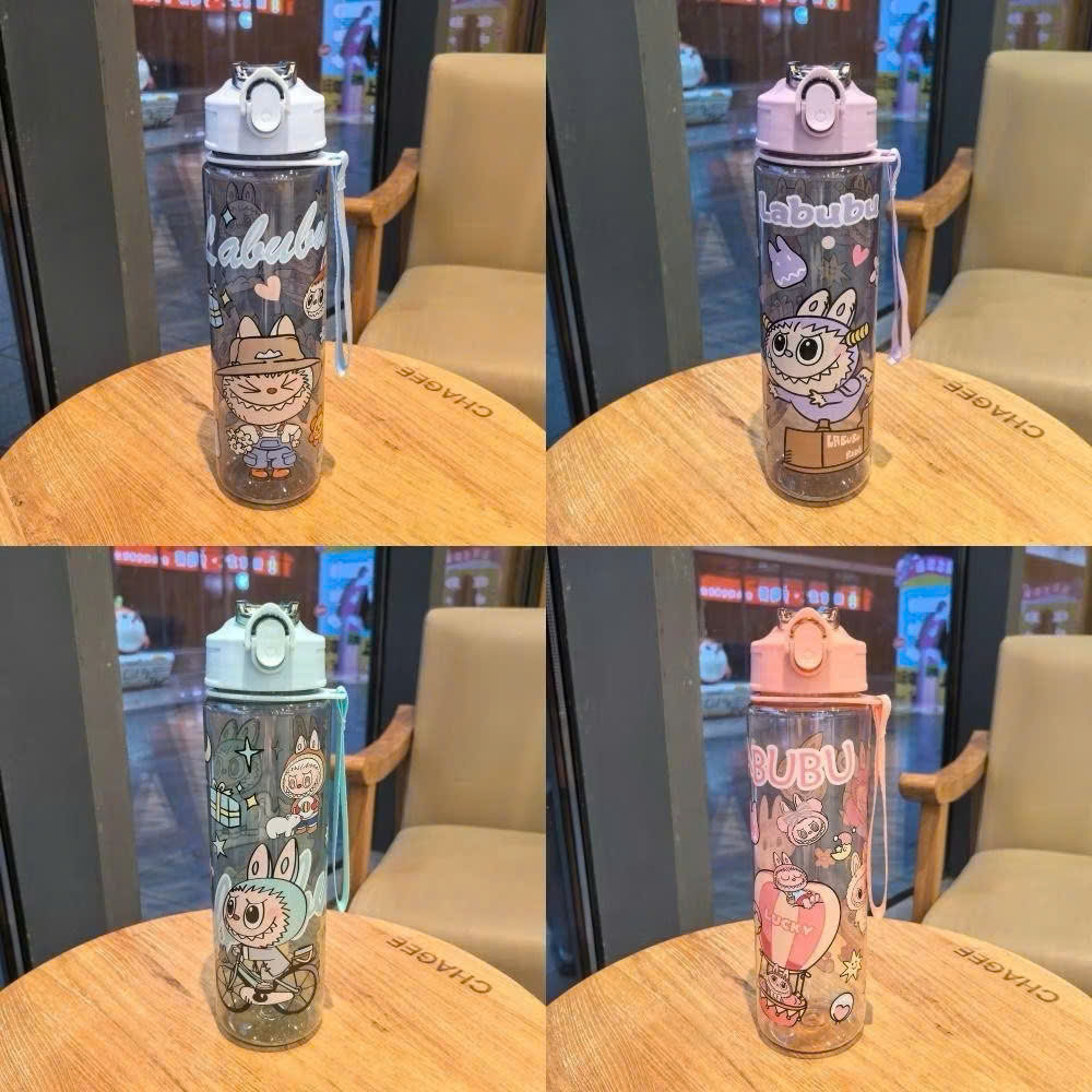 Bình Nước Học Sinh 750ml Hoạt Hình LABUBU Dễ Thương, Bình Đựng Nước Có Ống Hút Cho Bé - HÀNG CHÍNH HÃNG MINIIN