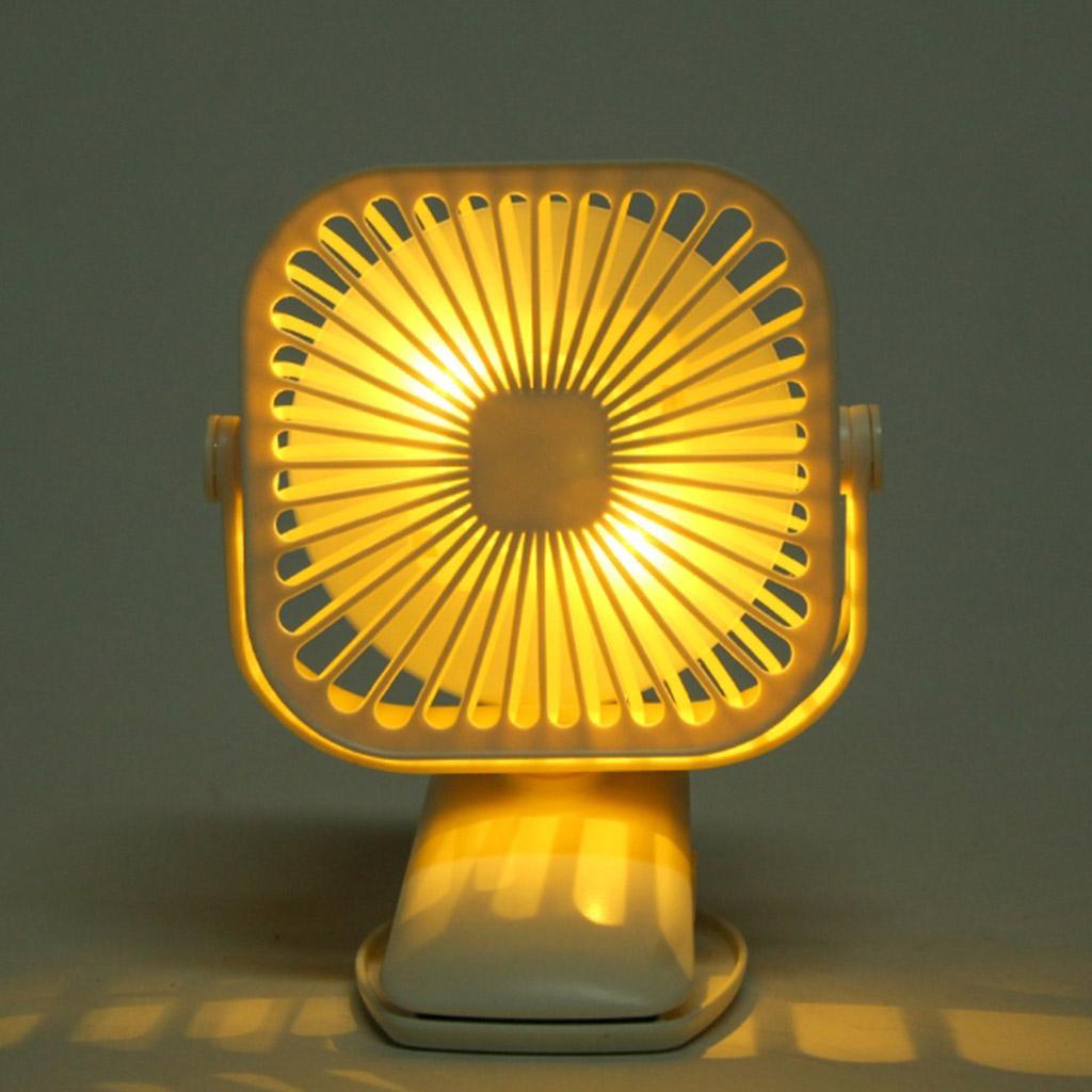 USB Mini Fan Rechargeable Clip Desktop Speed 600mAh Battery