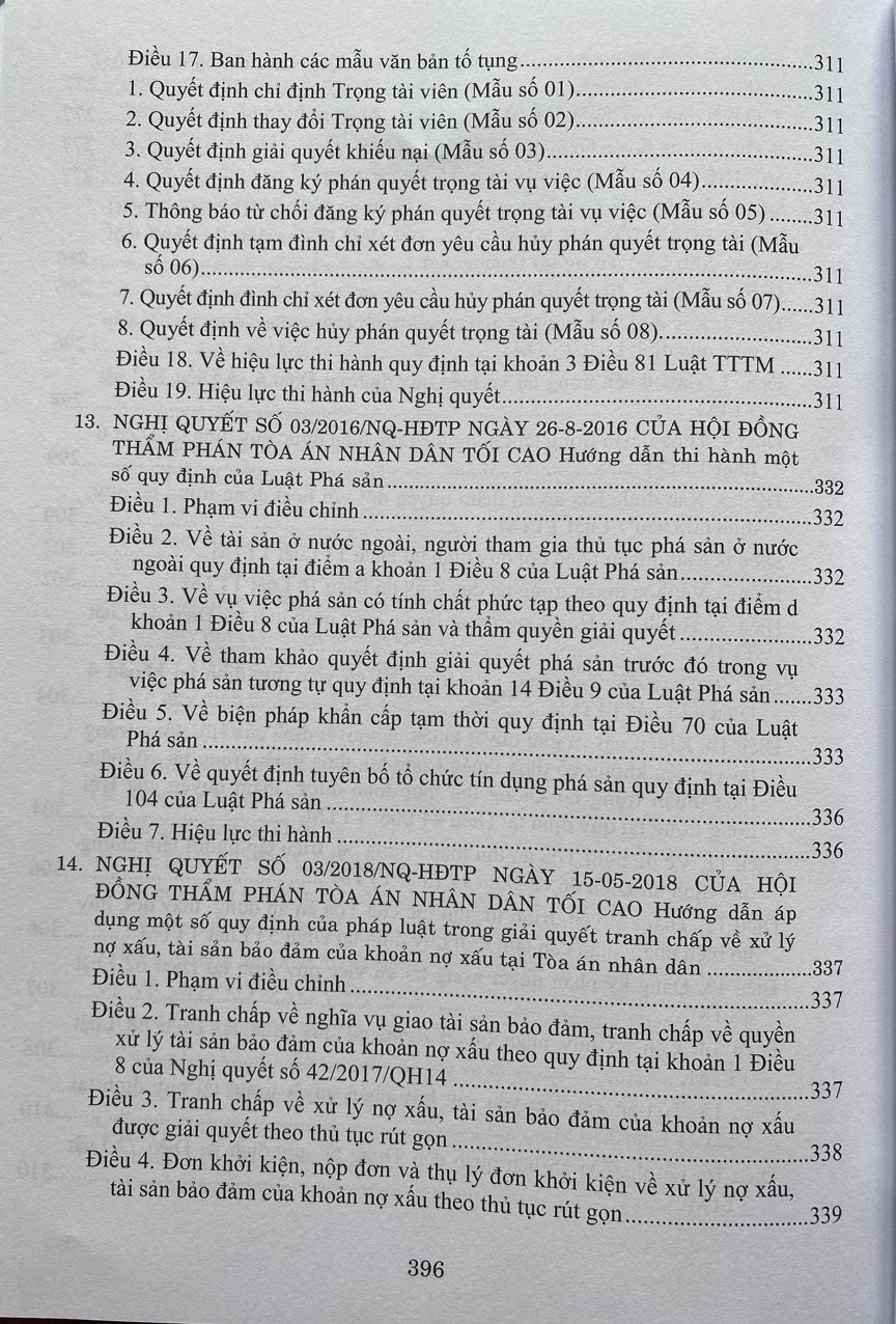 Hệ Thống Các Nghị Quyết Của Hội Đồng Thẩm Phán, Toà Án Nhân Dân Tối Cao Về  Hành Chính, Kinh Tế - Thương Mại và Hôn Nhân Gia Đình Từ Năm 2000 Đến 2023