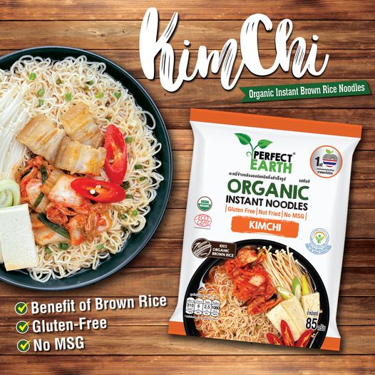 Mì Ăn Liền Hữu Cơ Vị Kim Chi (85g) - Perfect Earth Organic Brown Rice Instant Noodle Kim Chi (85g)