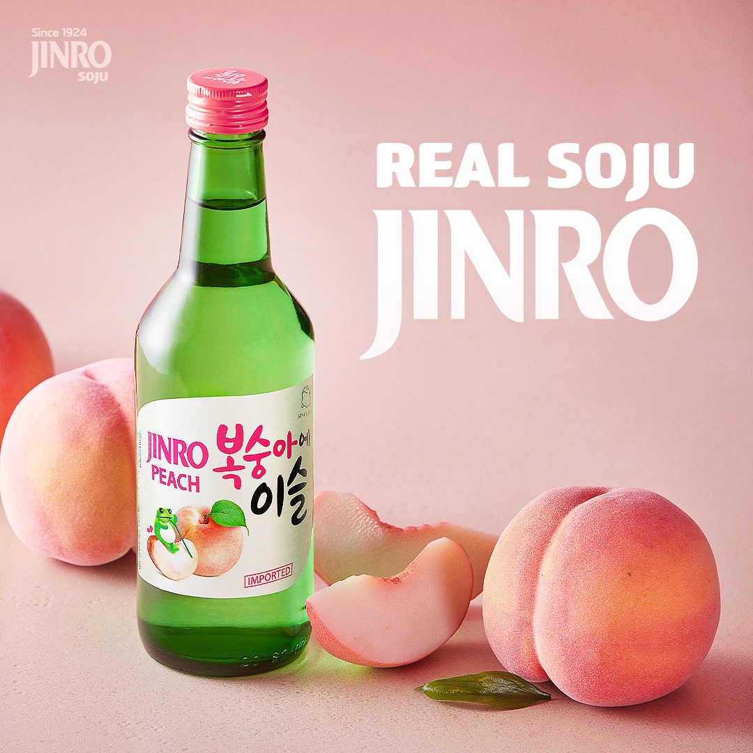 Soju Hàn Quốc JINRO VỊ ĐÀO 360ml - Combo 6 chai