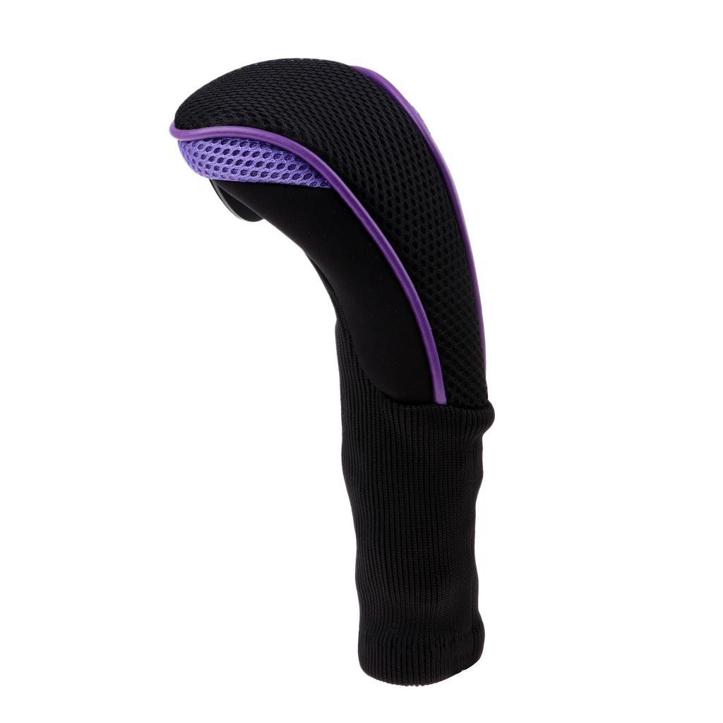 3pcs Long Neck Golf Club Head Cover Wood Headcover for Women Black