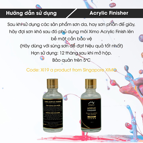 Dung môi bảo vệ màu sơn trên bề mặt, chống bay màu Acrylic Finish Ximo 50ml XI19