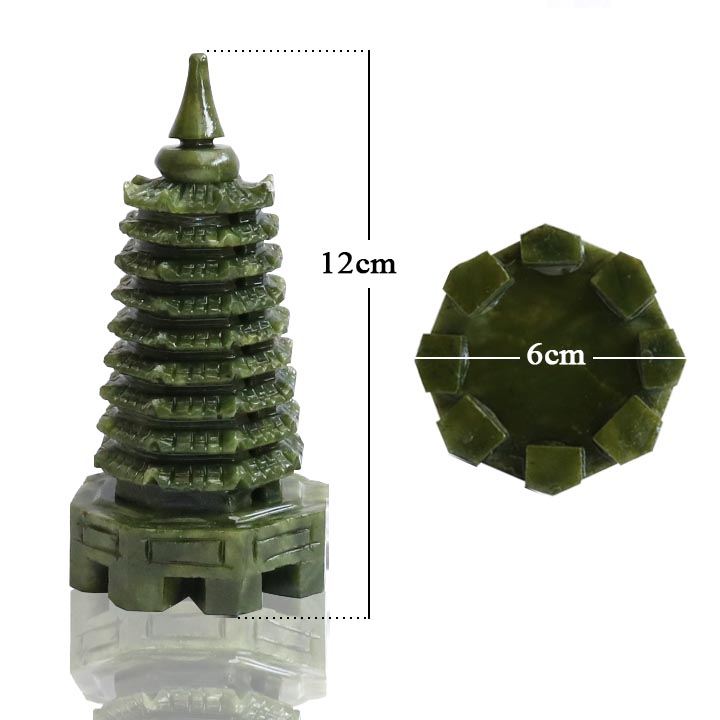 Tháp văn xương phong thuỷ đá cẩm thạch Jade xanh nhiều size, có video chi tiết